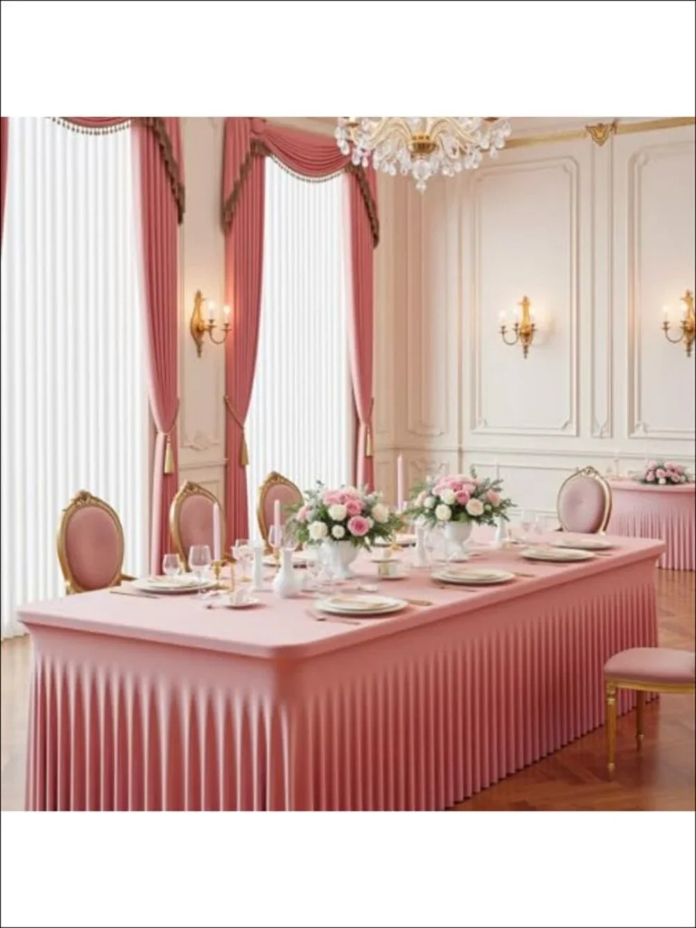 Spandex Tablecloth 6 Ft Rectangle Stretch Fitted Cover Skirt